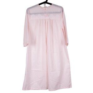 Lorraine VTG Hospital Gown S Womens Pink Lace Bow Ties Childbirth Pregnancy